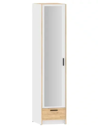 Шкаф для одежды Оттавия НМ 011.20 (фасад с зеркалом), Белый  
