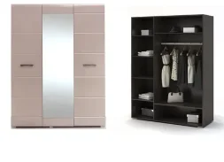 Шкаф трехстворчатый Вегас, кофе с молоком