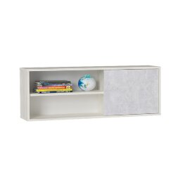 Полка Морти, Дуб крафт белый/цемент светлый