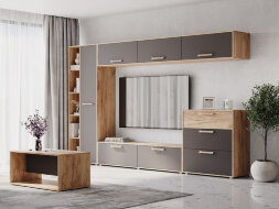 Комод 3 ящика Флорида, Графит/Дуб золотой