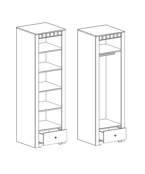 Шкаф однодверный платяной Прованс 