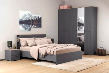 Шкаф 2-х дврный для одежды Остин, Графит