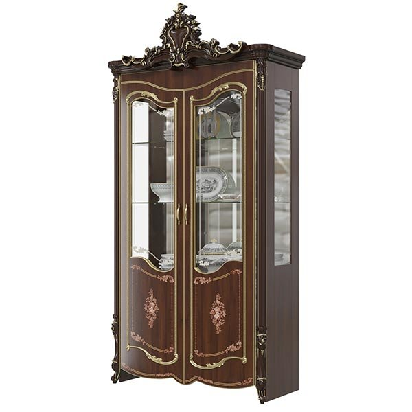 Витрина двухдверная Шейх, Орех 