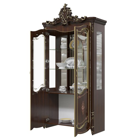 Витрина двухдверная Шейх, Орех 