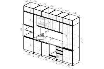 Кухонный гарнитур Амели люкс, 300 см