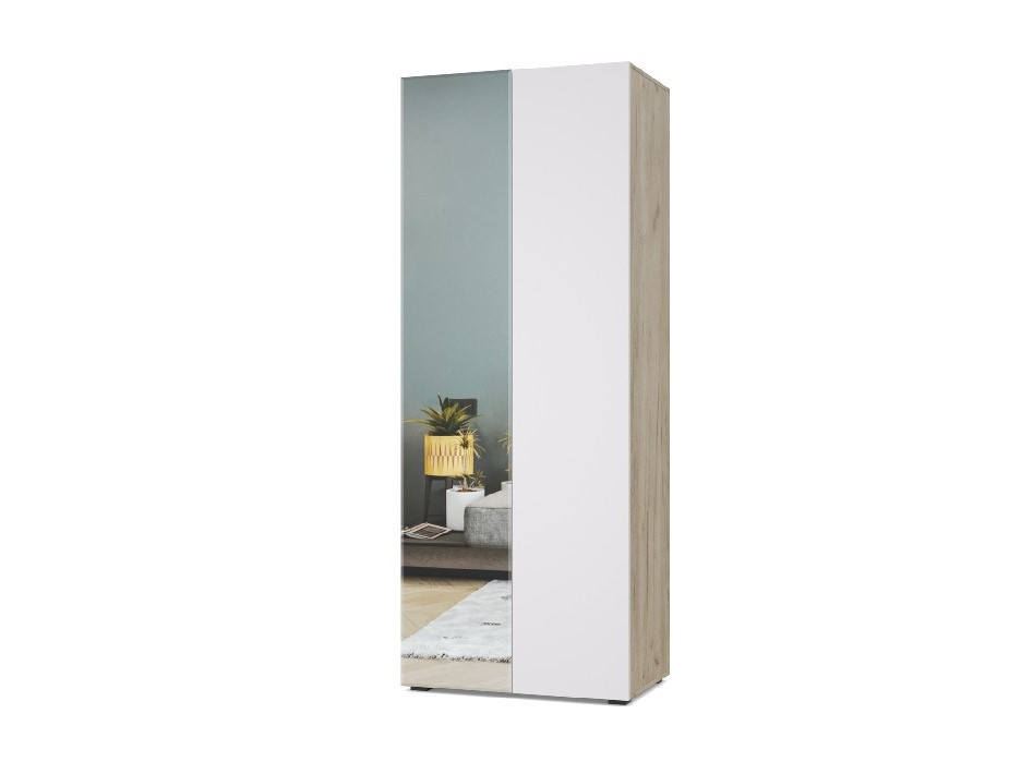 Шкаф 2-х дверный с зеркалом Челси, Анкор тёмный / Анкор свтлый 