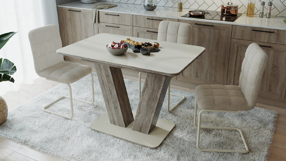 Стол обеденный раскладной Чинзано тип 1, (сонома трюфель) 