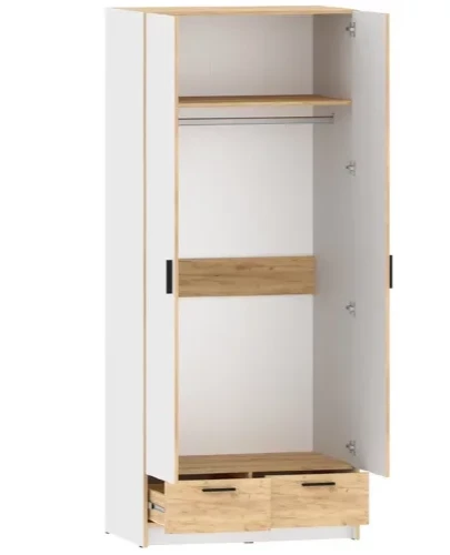 Шкаф для одежды Оттавия НМ 011.80 (фасад с зеркалом), Белый 