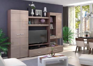 Гостиная Вегас-1, белый глянец