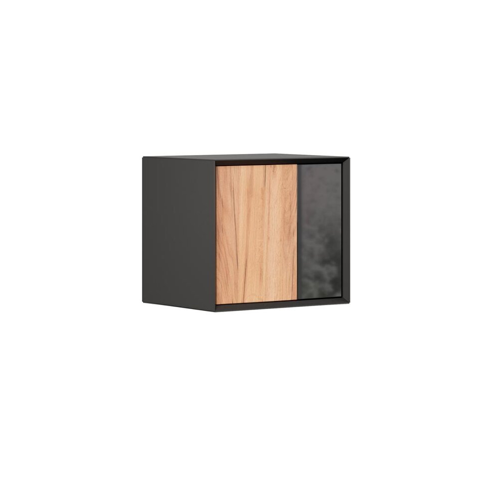 Антресоль одностворчатая Неаполь, Черный/Дуб Вотан 