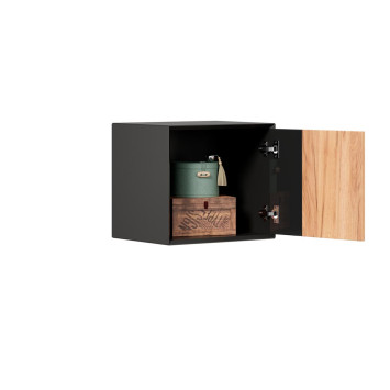 Антресоль одностворчатая Неаполь, Черный/Дуб Вотан