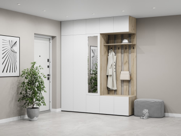 Шкаф 3-х дверный с зеркалом Челси, Анкор тёмный / Анкор светлый