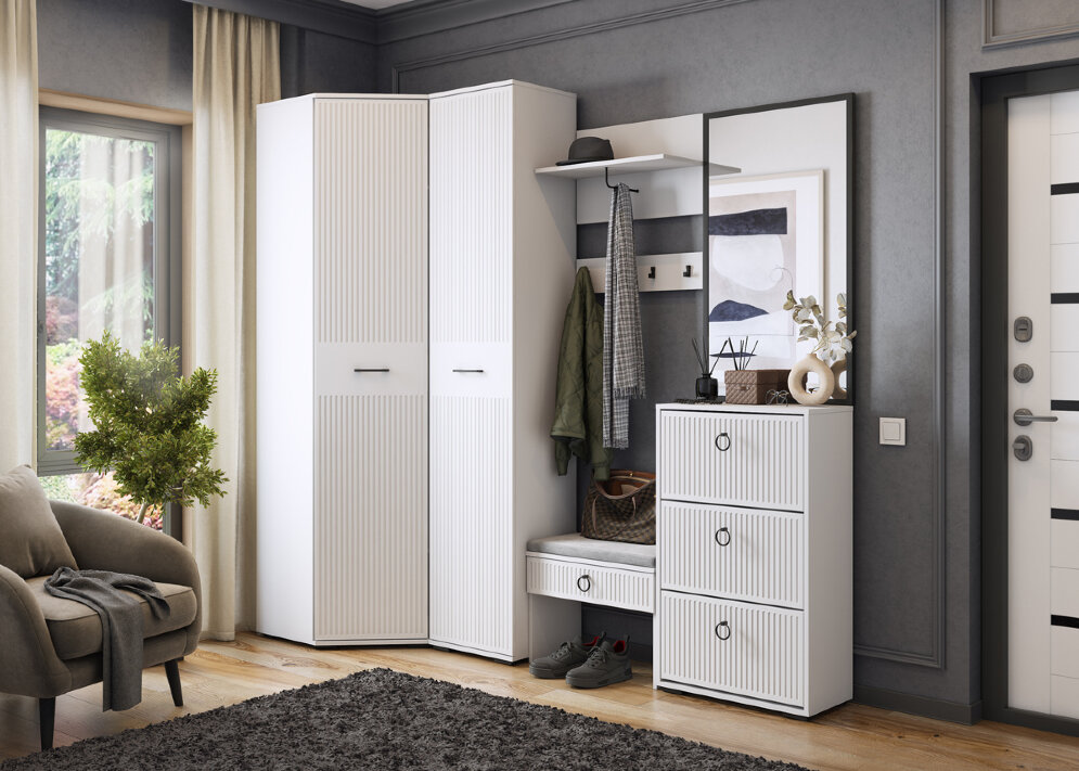 Шкаф-пенал 1 дверь для платья и белья   Шарлиз  