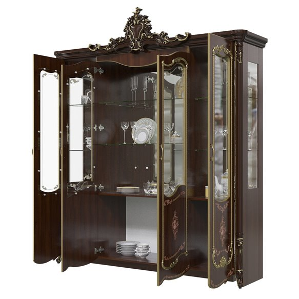 Витрина четырехдверная Шейх, Орех 