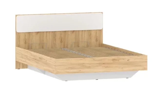 Кровать Оттавия, Белый Фасадный/Дуб Крафт Золотой 