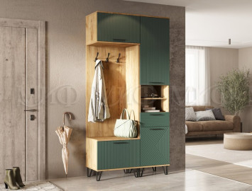 Пенал открытый Флэш, Мени Грин/Дуб крафт