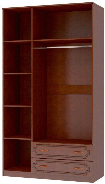 Шкаф 3 двери Лакированный орех, зеркало 