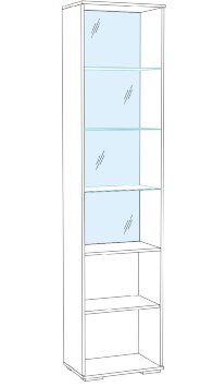 Пенал с витриной Ливорно ЛШ-4, дуб сонома