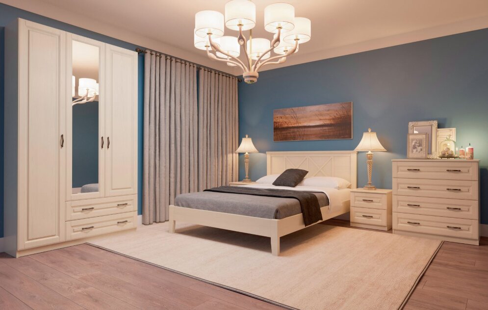 Шкаф 3х-дверный Кантри, слоновая кость 