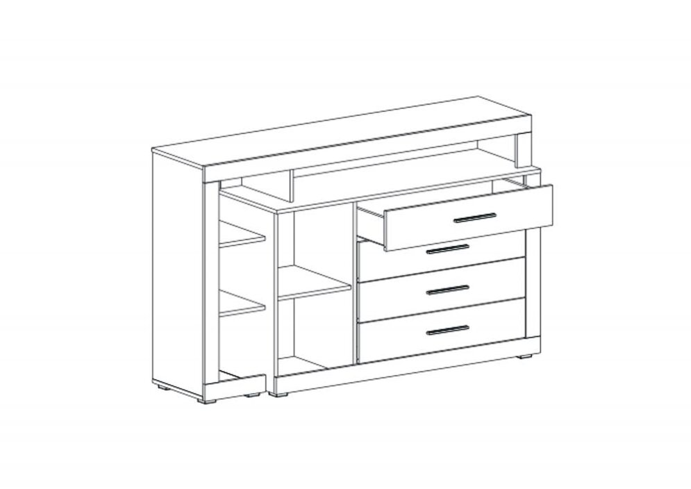 Тумба c дверцей и 4 ящиками Глазго 
