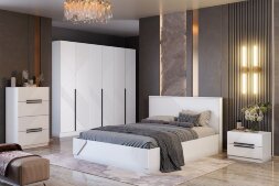 Комод 2 Палермо, Белый/Белый матовый