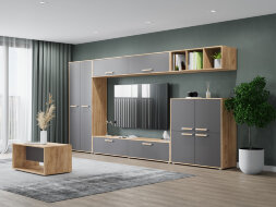 Шкаф навесной 2000 Флорида, Графит/Дуб золотой