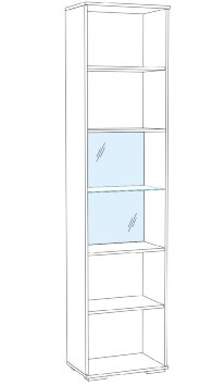 Пенал с витриной Ливорно ЛШ-5, дуб сонома