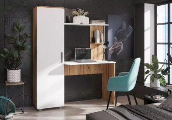 Стол компьютерный Юниор, Дуб Вотан/Белый