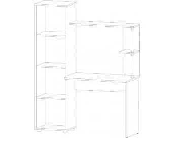 Стол компьютерный Юниор, Дуб Вотан/Белый