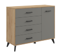 Комод-тумба Svetlana Loft, дуб золотой / серый 