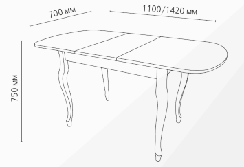 Стол обеденный Прага-1 раздвижной с ящиком опора массив МТ9
