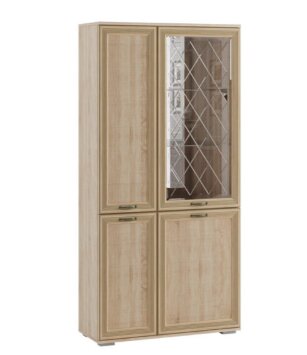 Шкаф с полками и витриной Ливорно ЛШ-6, дуб сонома