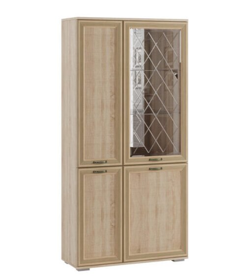 Шкаф с полками и витриной Ливорно ЛШ-6, дуб сонома 