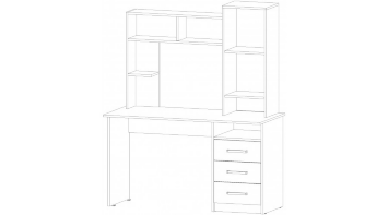 Стол компьютерный Фаворит, Вотан /Белый