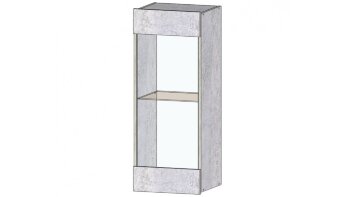 Шкаф со стеклом Даллас, Цемент светлый