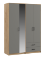 Шкаф четырехдверный Svetlana Loft, дуб золотой / серый 