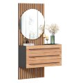 Тумба с зеркалом Неаполь, Черный/Дуб Вотан 