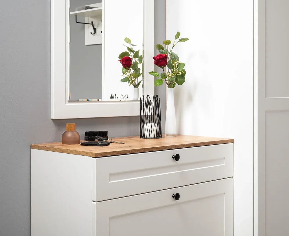 Тумба для обуви Остин 16.121 белый шагрень 