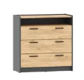 Комод Оттавия НМ 011.04, Антрацит/Дуб Крафт Золотой  