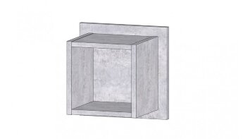 Полка квадратная Даллас, Цемент светлый