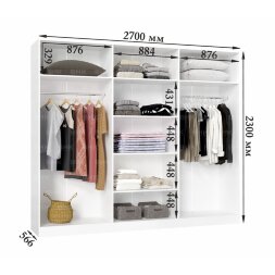 Шкаф Палермо 6-ти створчатый, Белый матовый