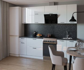 Кухонный гарнитур Белый глянец, 2600 мм (арт. 14) 