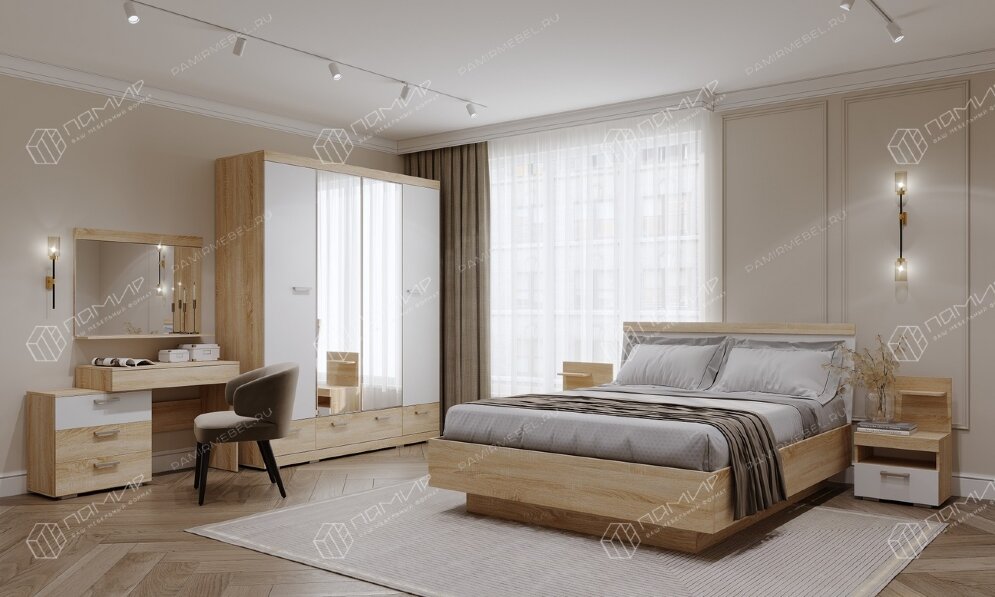 Шкаф Соната ШСЗ-1800, Сонома/Белый глянец  