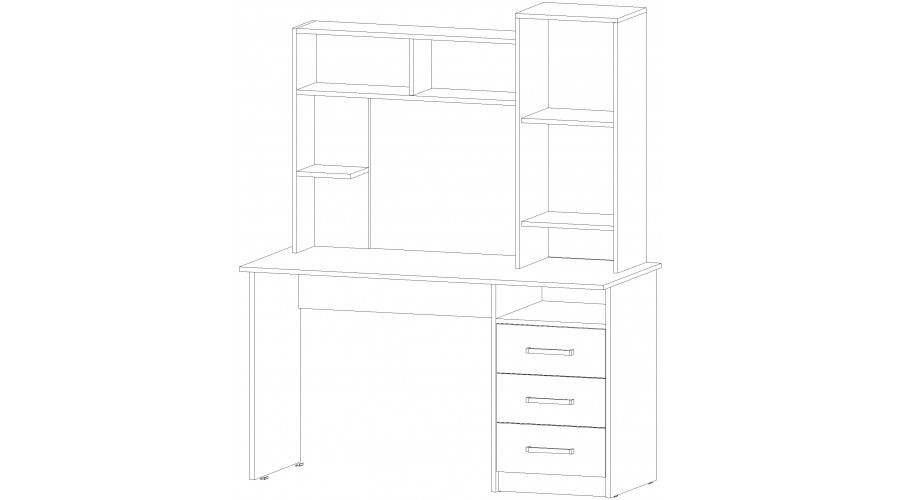 Стол компьютерный Фаворит,  Ясень Шимо комбинированный 