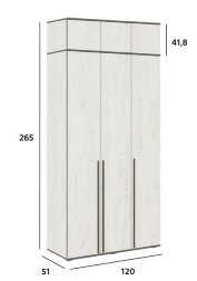 Шкаф трехдверный с антресолью Норд, Дуб крафт  