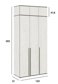 Шкаф трехдверный с антресолью Норд, Дуб крафт  