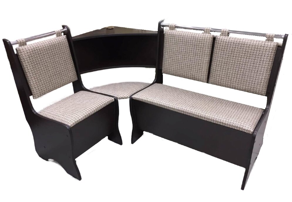 Угловая скамья Аленка-15, венге/рогожка светлая 