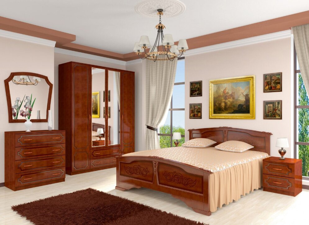 Шкаф угловой Лакированный орех 