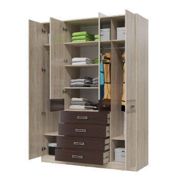 Шкаф 4х дверный с ящиками Румба