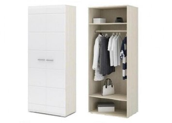 Шкаф 2х створчатый Симба, белый глянец